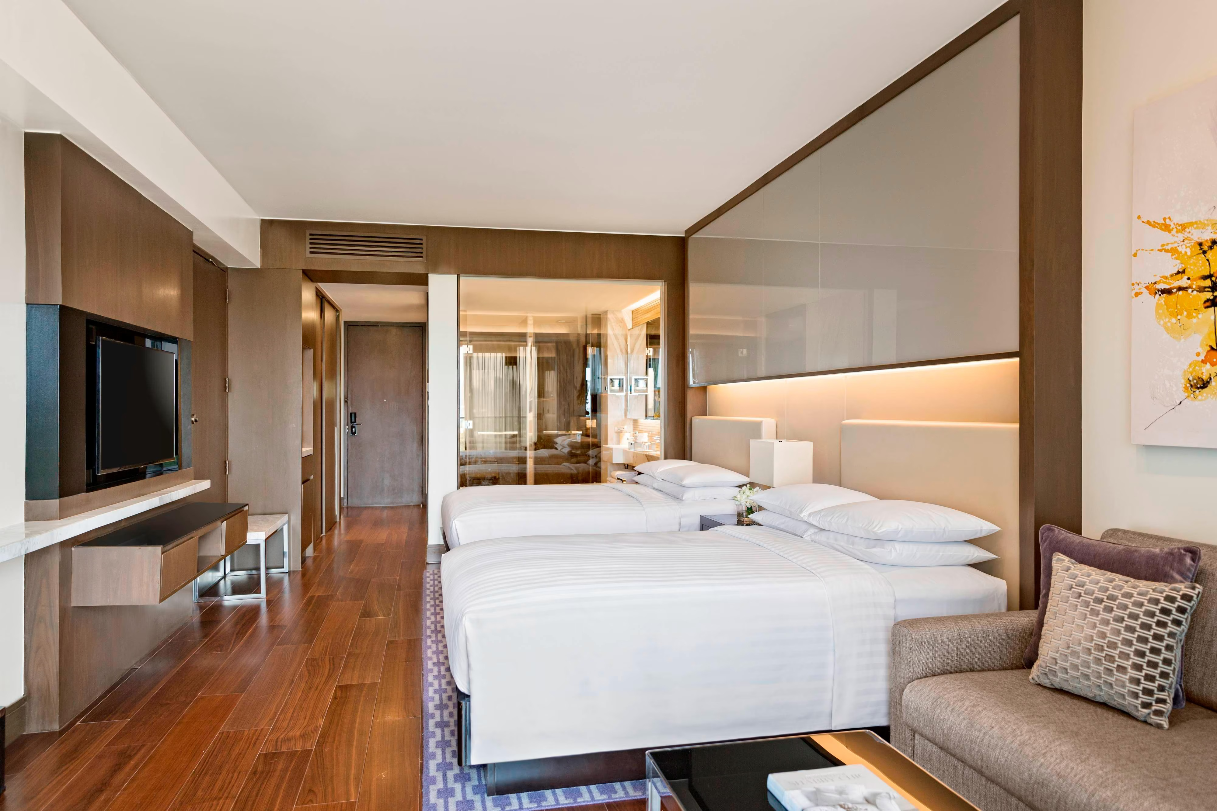 Luxurious bedroom at Landmark Hotel with premium bedding